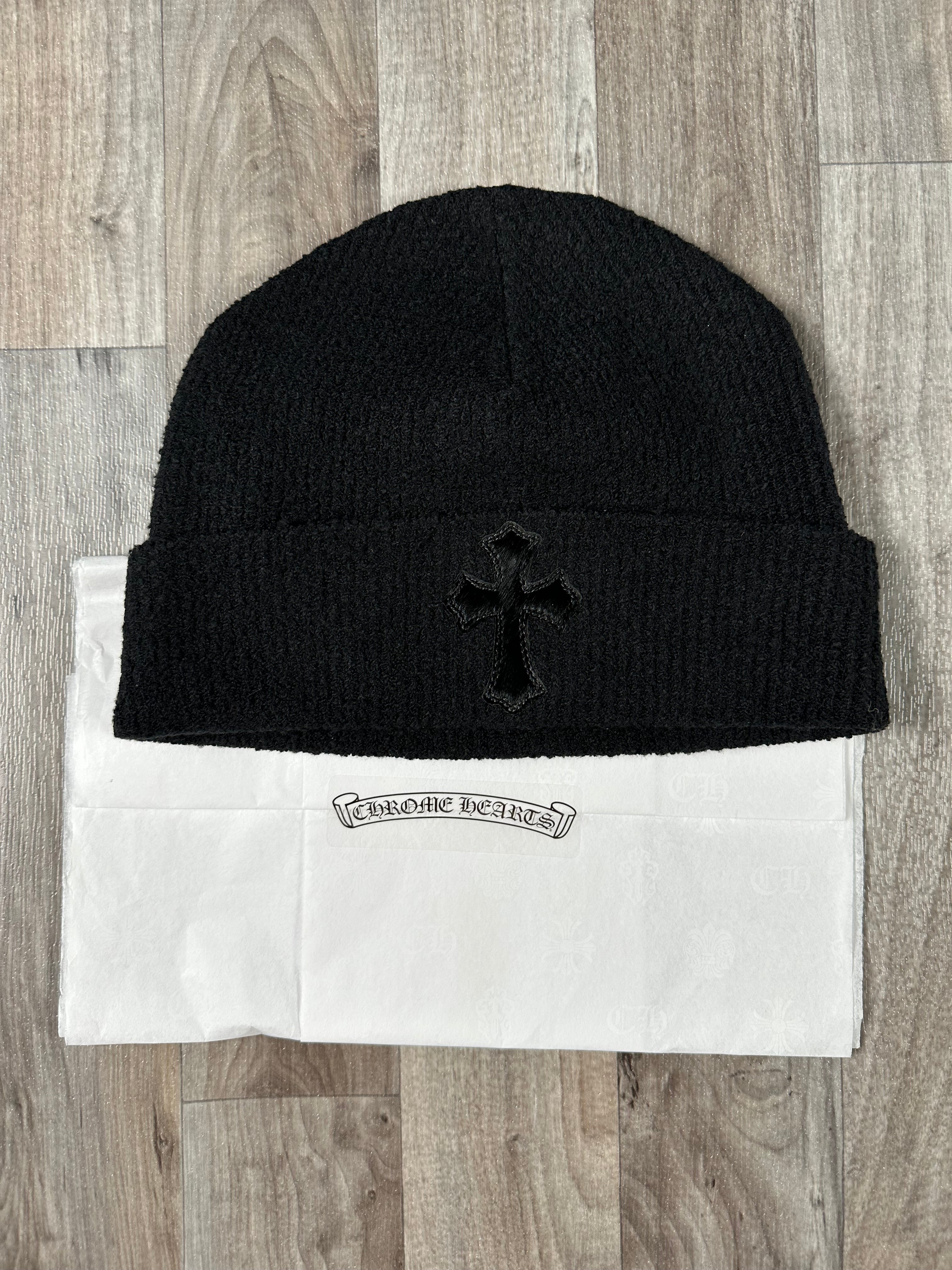 Chrome Hearts Cross Patch Pony Hair Beanie