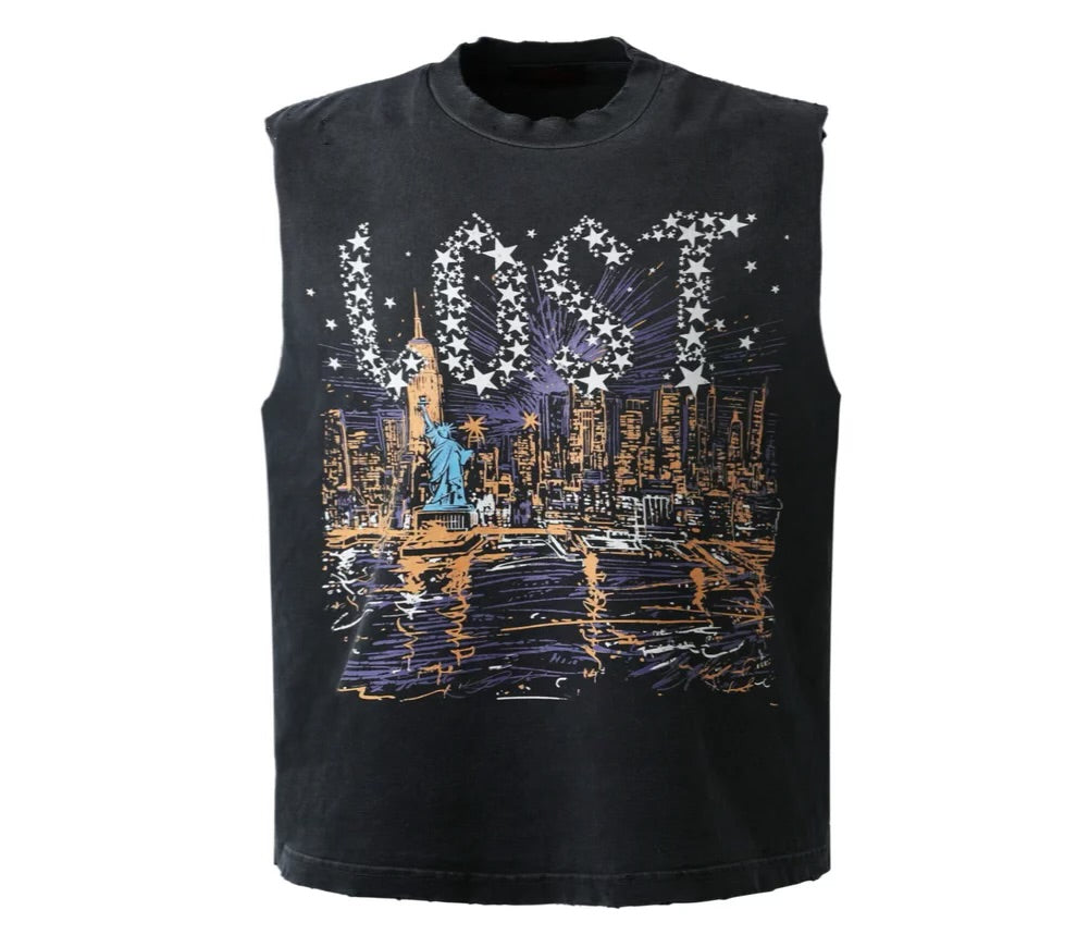 LOST INTRICACY Sleeveless Starlit City Shirt