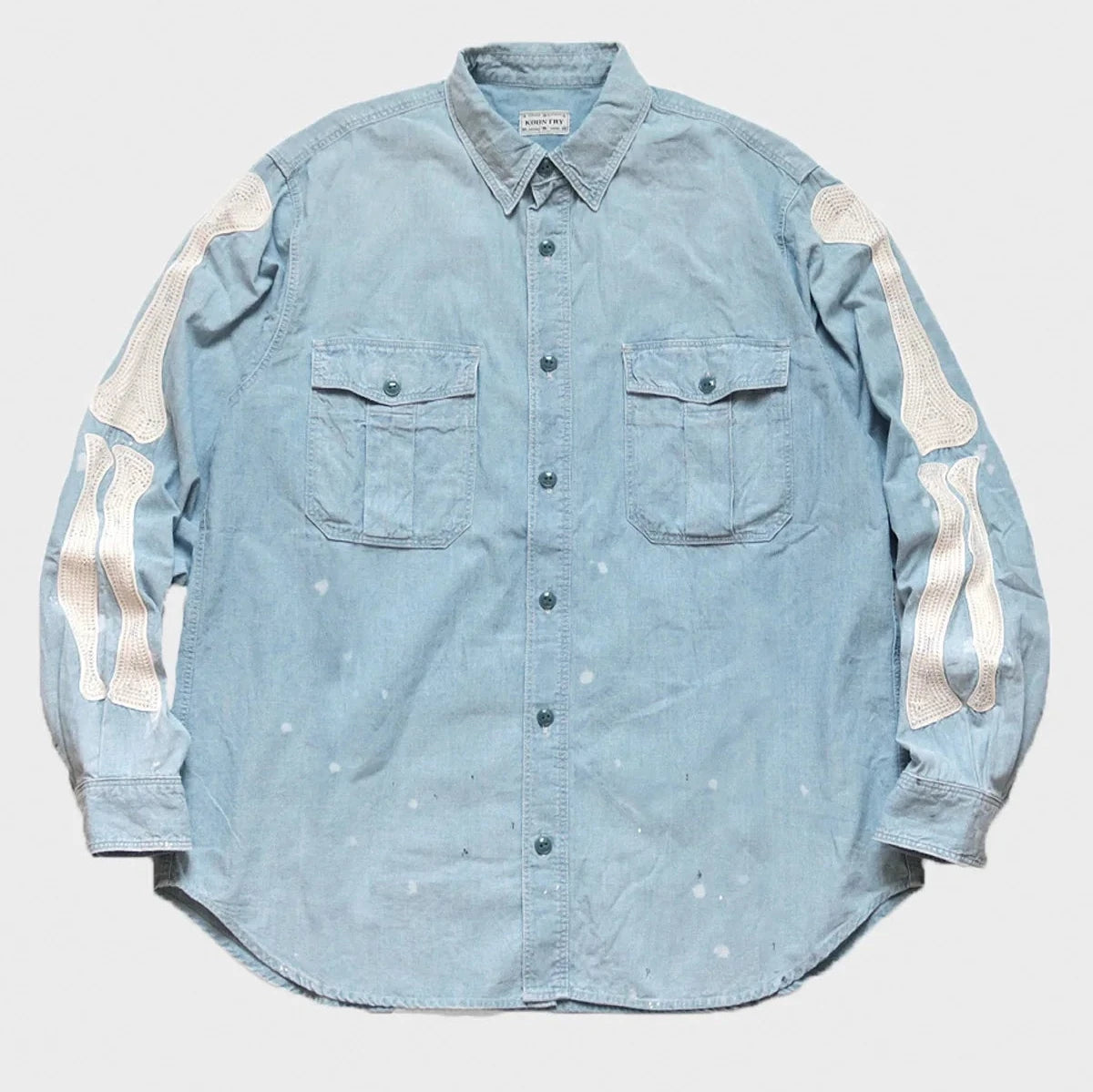 Kapital Bone Denim Chambray Work Shirt